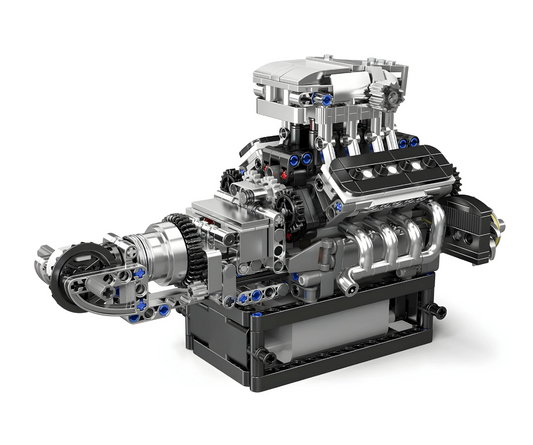 Motorized British Supercar V8 Engine | 736pcs