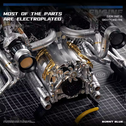 Burnt Blue V8 Performance Engine | 2774PCS