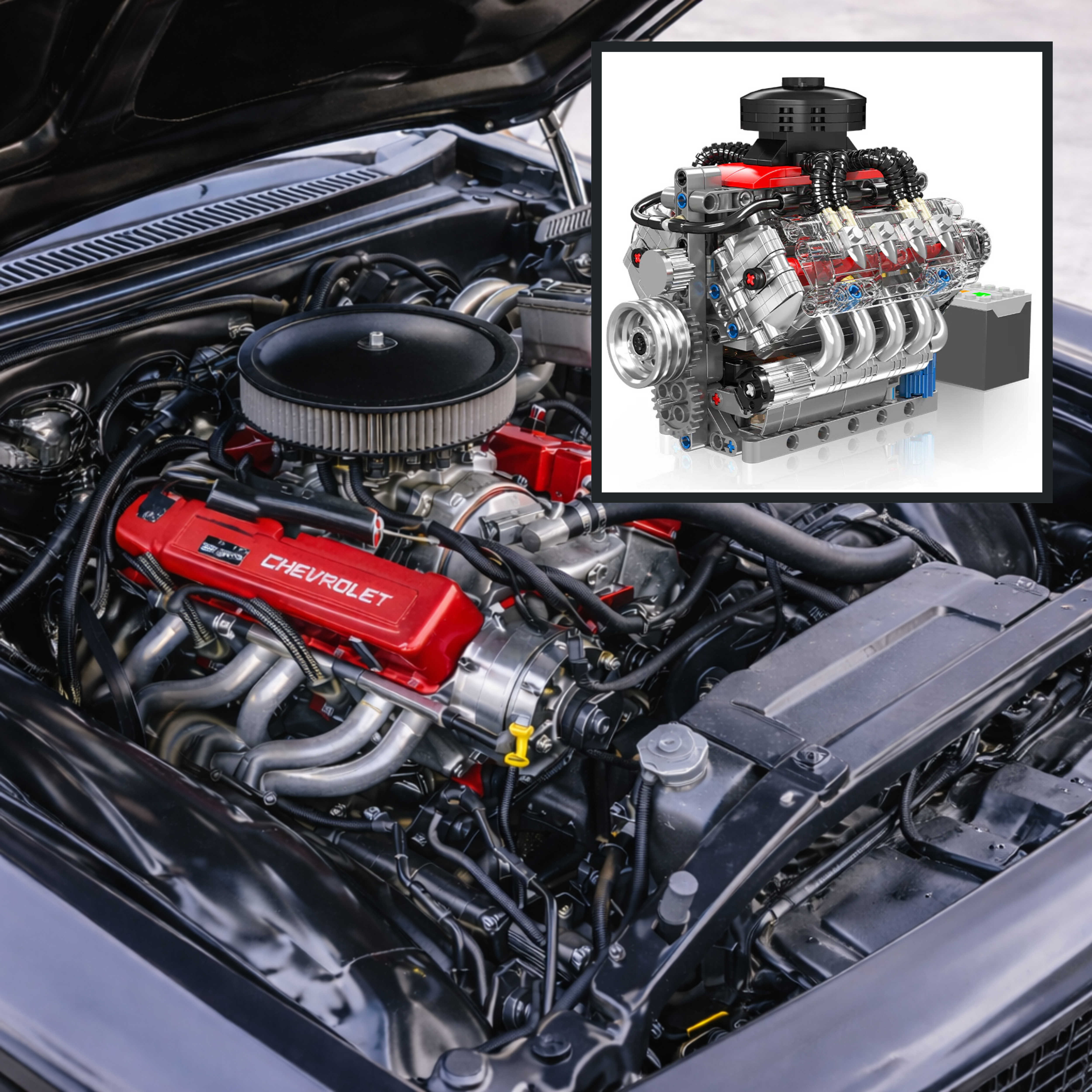 Motorized Chevy V8 Engine | 488pcs