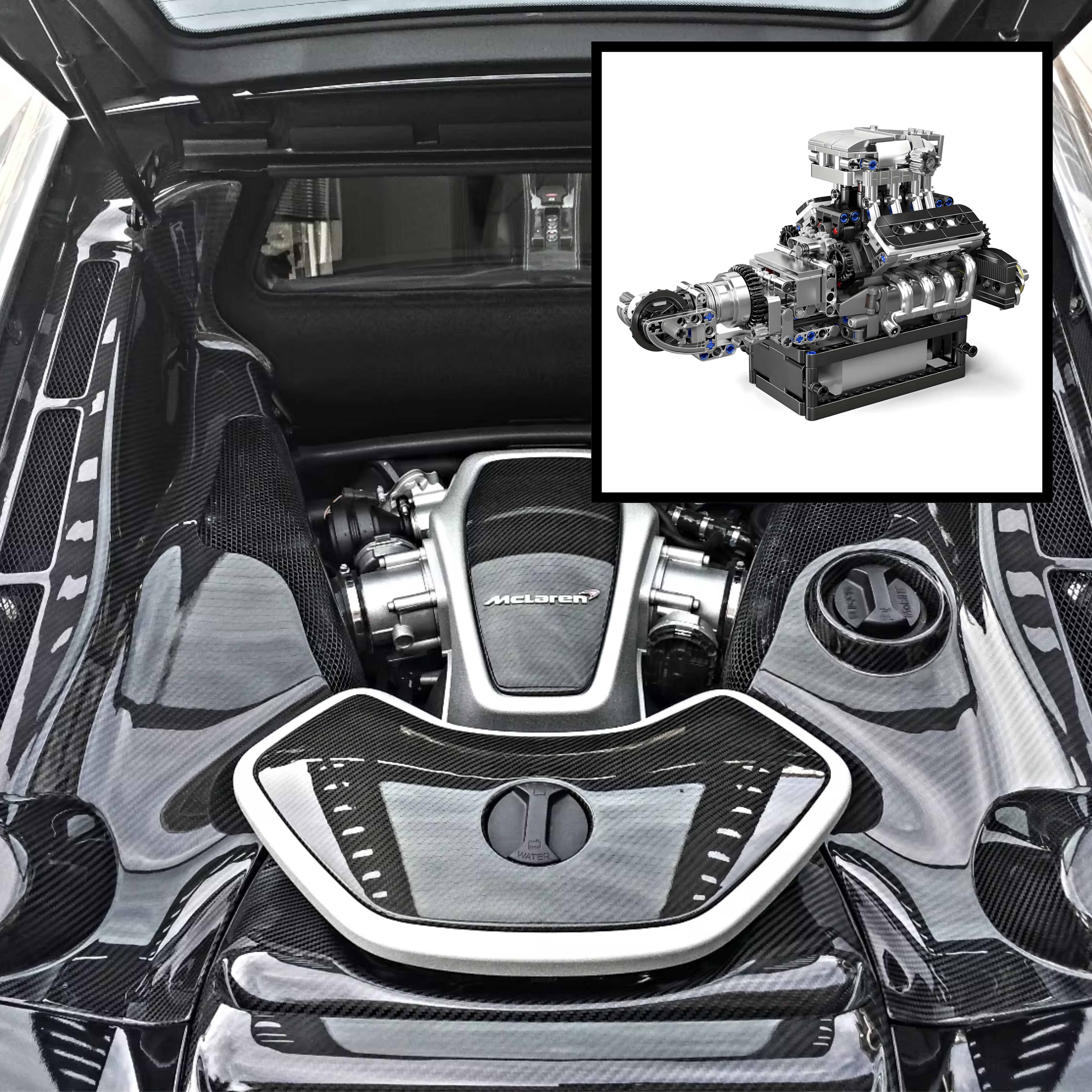 McLaren | Motorized British Supercar V8 Engine | 736pcs