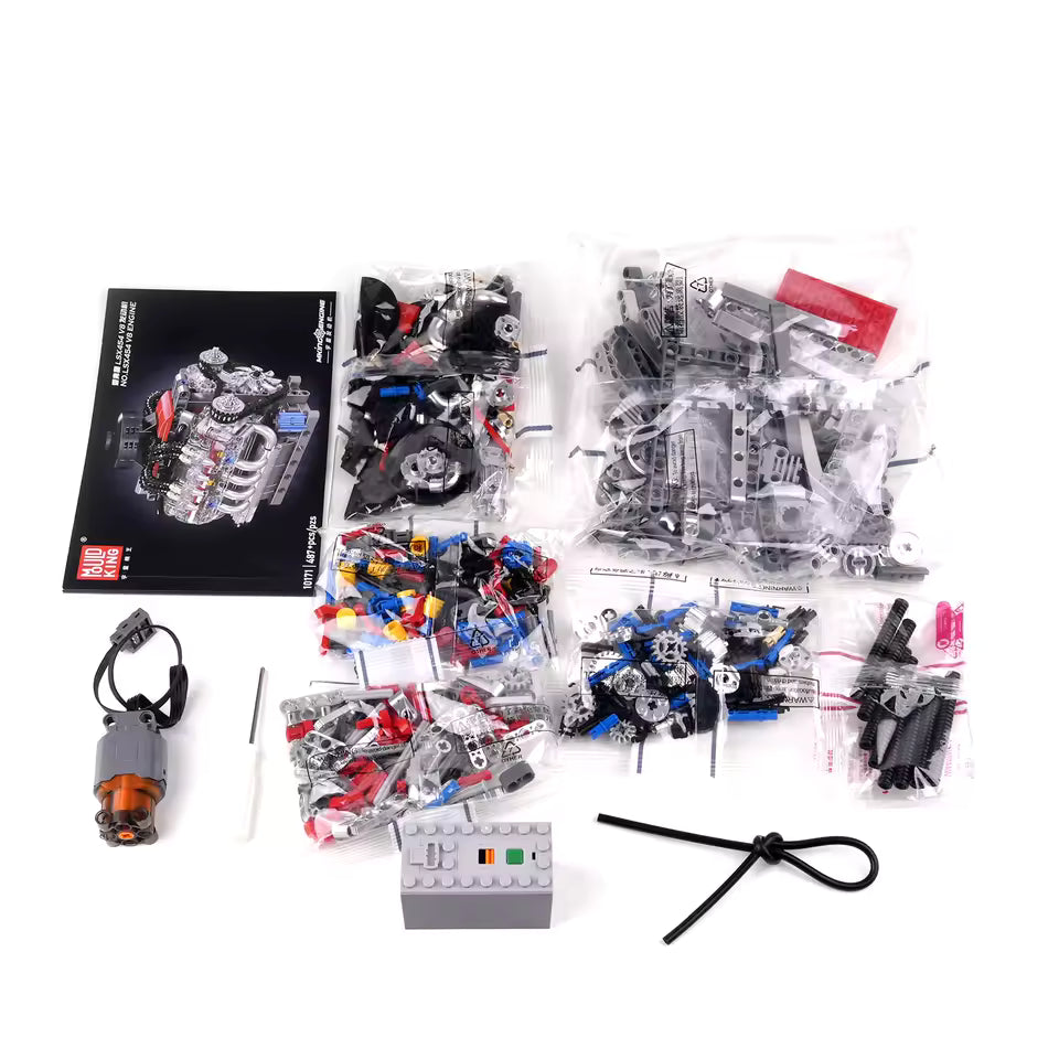 Motorised British Supercar V8 Engine | 736pcs