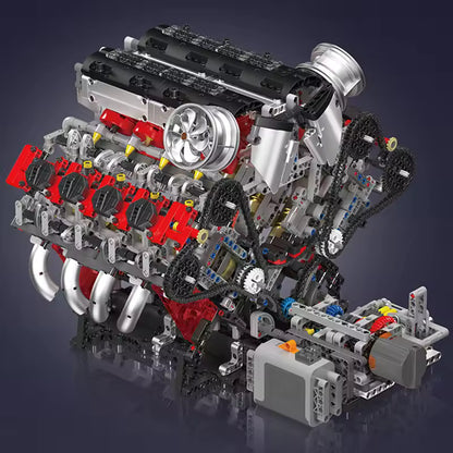 Motorised Italian V8 Engine | 2717pcs