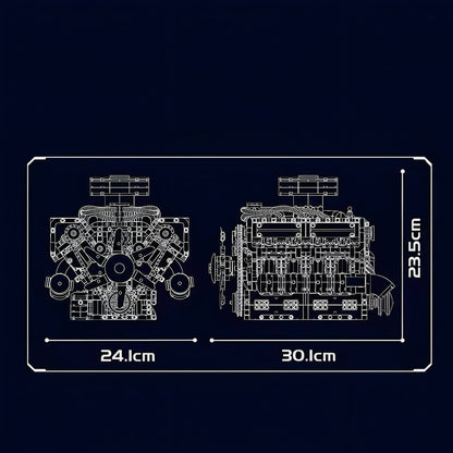 Motorized V8 Tank Engine | 2250pcs