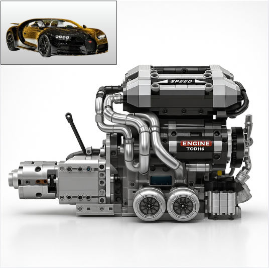 Bugatti Chiron | W16 Engine & Gearbox | 2024PCS