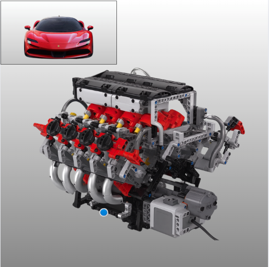 Ferrari | Motorized Italian V8 Engine | 2717pcs