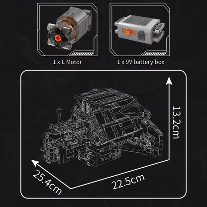 Twin Turbo W12 German Engine | 872pcs