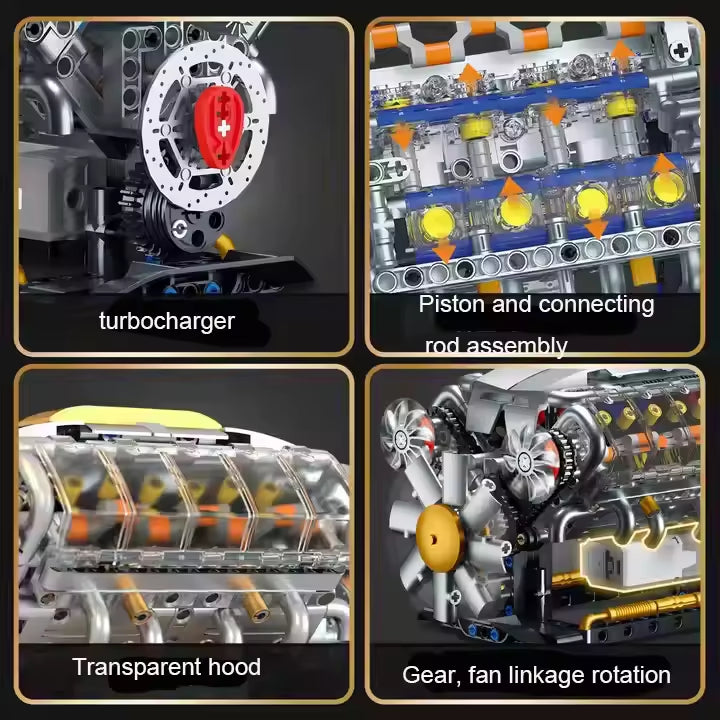 Italian Supercar | Motorized V8 Engine | 692PCS