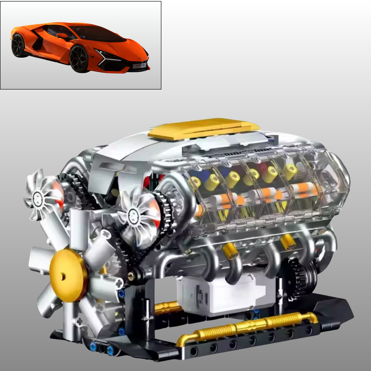 Italian Supercar | Motorized V8 Engine | 692PCS – Engine Bricks