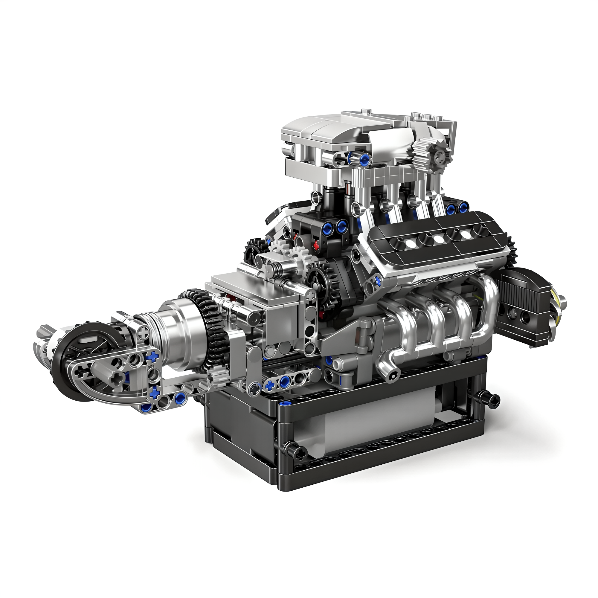 Motorized British Supercar V8 Engine | 736pcs