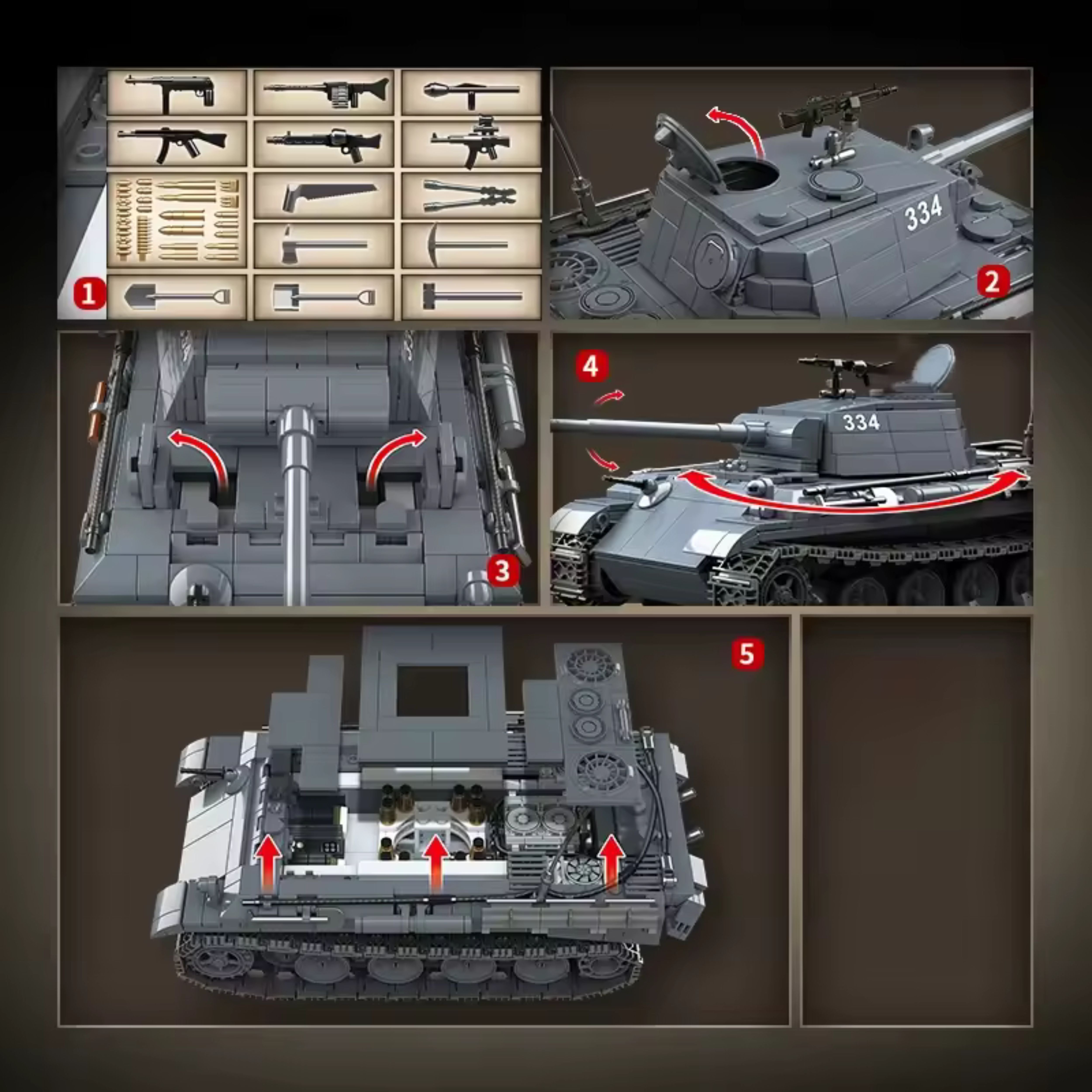 Panther Tank (Grey) | 1180 PCS